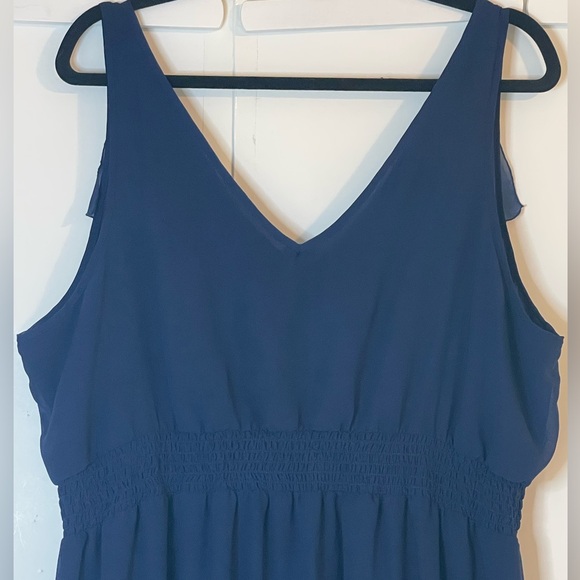 Old Navy Maxi Dress: Fully Lined Ruffled V Neck with Multi Colored Floral Print - Picture 6 of 16